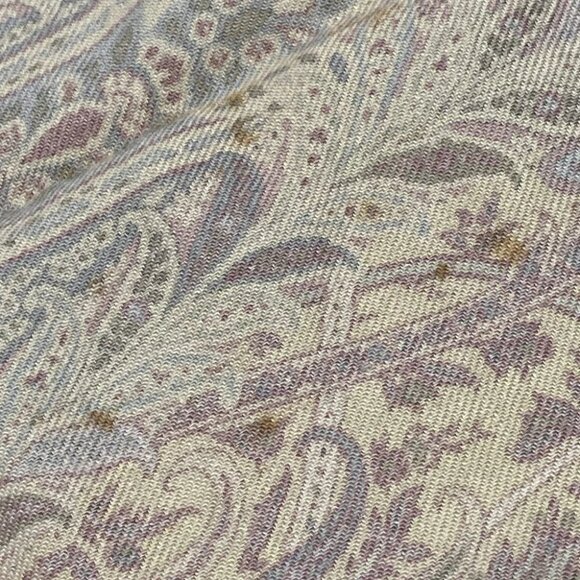 Auth ETRO - Bordeaux Light Blue Multi Wool Silk Scarf - Picture 4 of 6